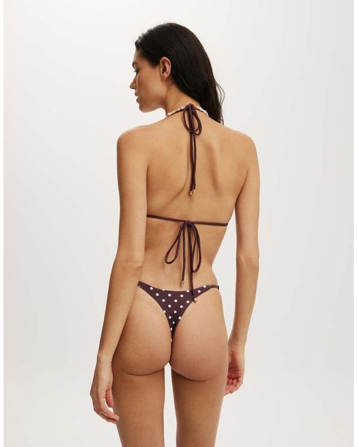 Cotton On Brown Micro String Triangle Bikini Top