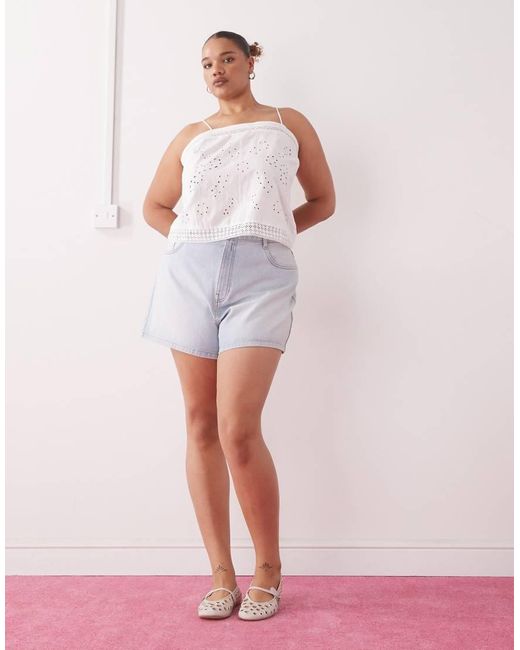 Collusion White Plus Open Back Crochet Patch Work Cami Top