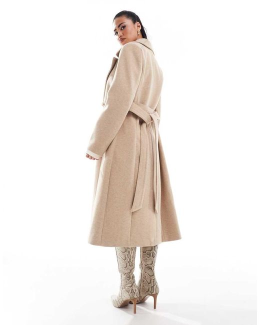 Forever New Natural Formal Wrap Coat