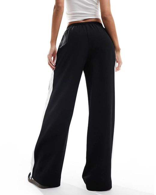 ASOS Black Pull On Trouser With Contrast Panel