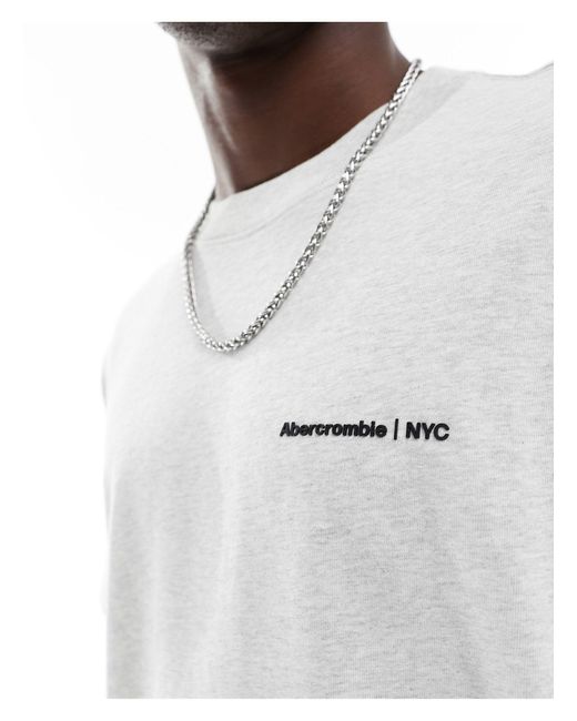 Abercrombie & Fitch White Microscale Trend Front Logo T-shirt for men