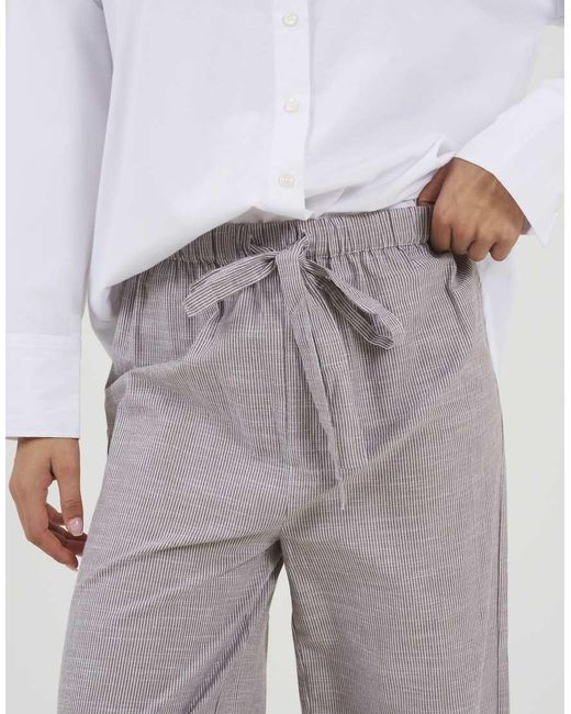 Brave Soul Gray Cotton Stripe Straight Leg Trousers