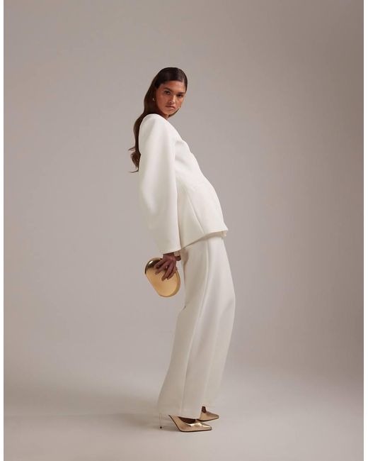 ASOS Natural Bridal Tailored Trouser