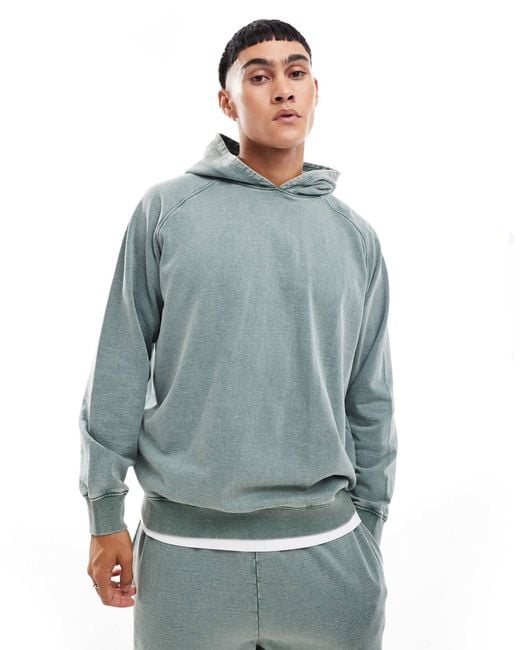 ASOS Blue Co-ord Oversized Hoodie With Raglan Sleeve for men