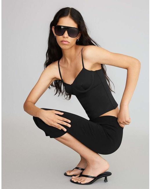 Bershka Black Sweetheart Neckline Camisole Top