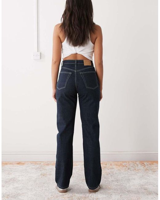 Weekday Blue Resolute High Waist Straight Leg Jeans