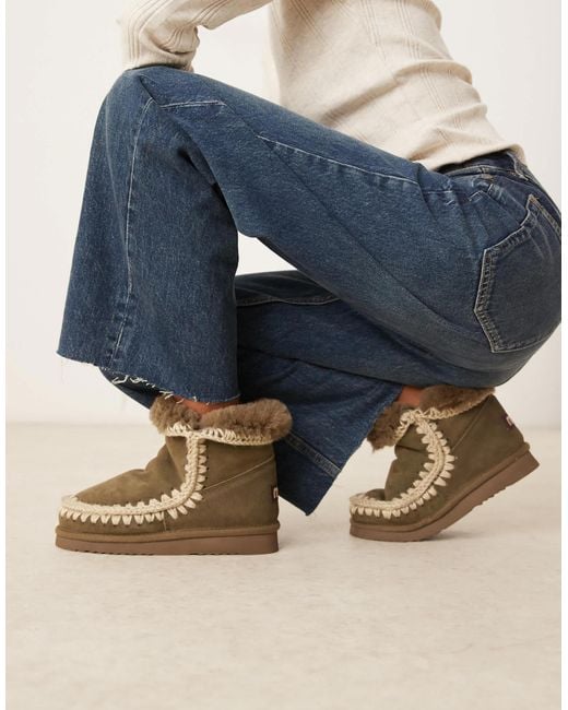 Mou Blue 18 Shearling Suede Boots