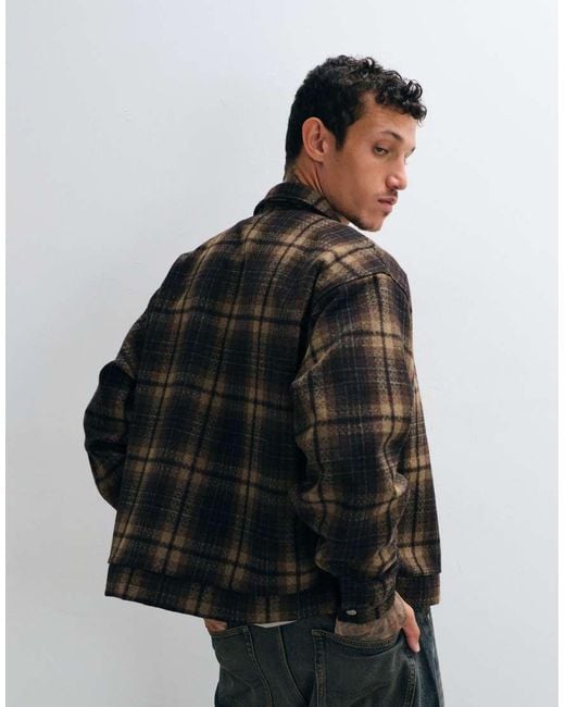 Liquor N Poker Black Fireman Buckle Detail Long Sleeve Flannel Shirt for men