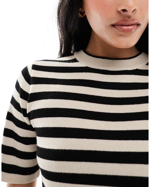 Object Black Short Sleeved Knitted T-shirt Co-ord