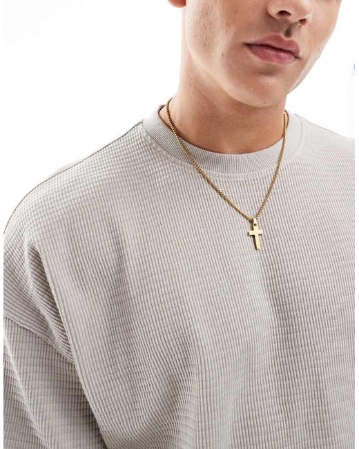 Camiseta Extragrande Texturizada De -Beis Neutro New Look de hombre de color Gray