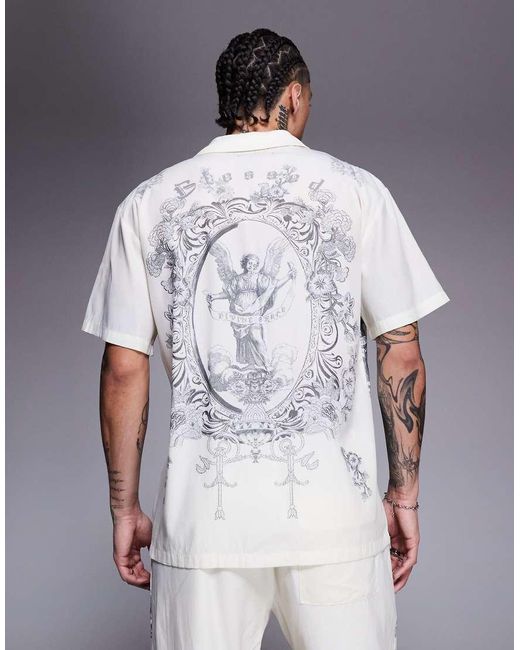 Camicia Comoda Sporco Con Stampa Di Emblema Reale Sul Retro di Liquor N Poker in Gray da Uomo