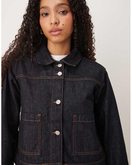 JJXX Denim Jack Met Omgeslagen Detail in het Black