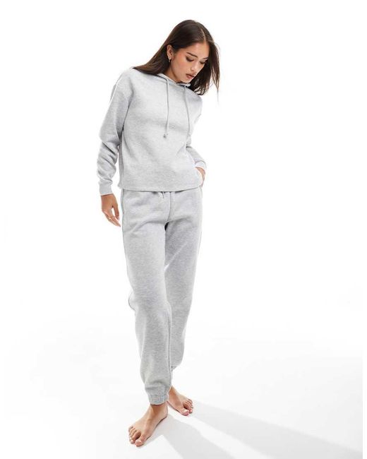 Pieces Joggingbroek Van Sweatstof Met Gestrikte Taille in het Gray