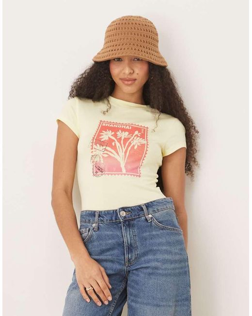 ASOS Blue Baby Tee With Flower Graphic