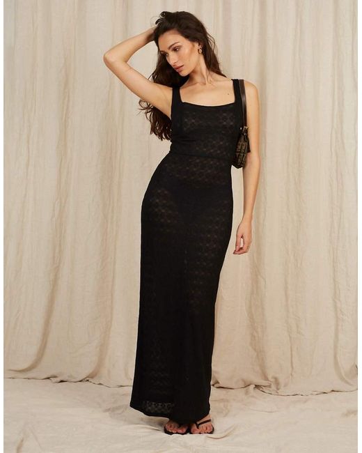 Going Somewhere Natural Stretch Lace Maxi Dress