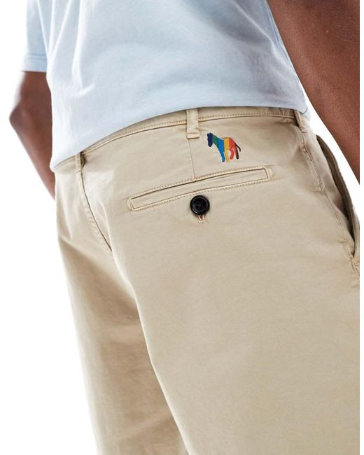 Paul Smith Blue Zebra Logo Chino Shorts for men