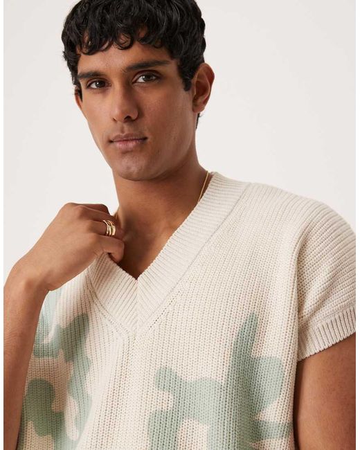 Canotta Oversize Squadrata Bianca Con Stampa di ASOS in White da Uomo