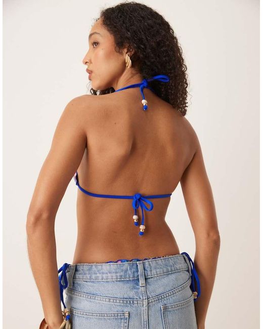 Kulani Kinis Blue Stripe Triangle Bikini Top