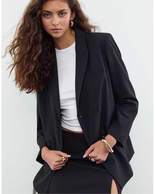 Blazer à double boutonnage Stradivarius en coloris Blue
