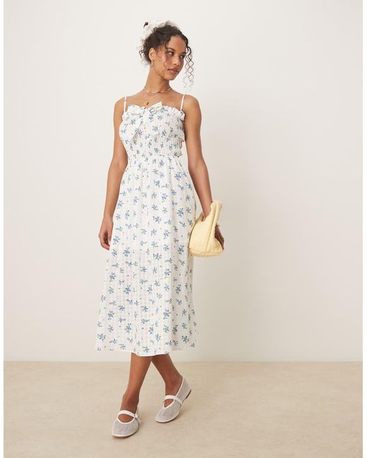 Glamorous Natural Thin Strap Maxi Dress With Front Bow