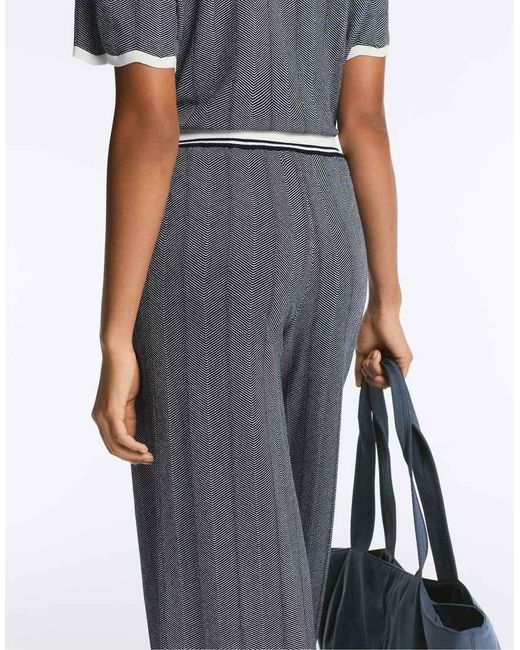 Oysho Multicolor Herringbone Knit Straight-Leg Trousers
