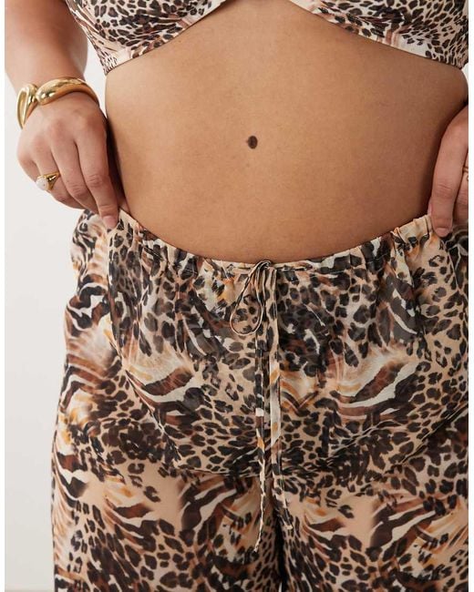 South Beach Brown Wide Leg Beach Pants