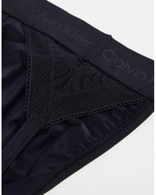 Calvin Klein Black Sculpt Lace Thong for men
