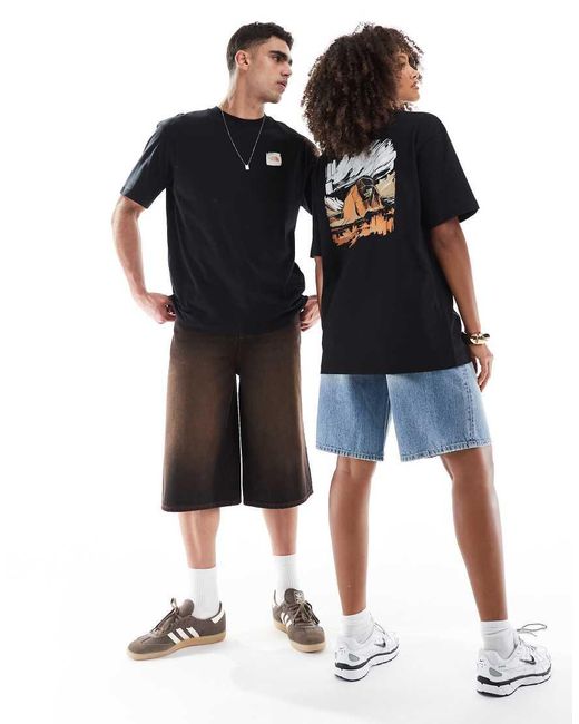 Camiseta Negra Extragrande Con Estampado En La Espalda Dome Tent Exclusiva En Asos De The North Face de color Black