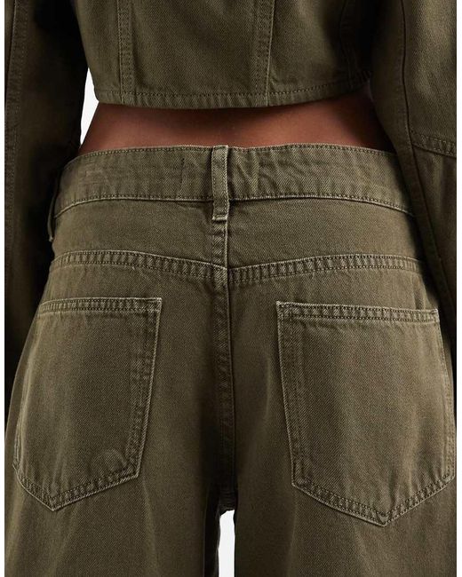 ASOS Green Low Rise Barrel Jeans