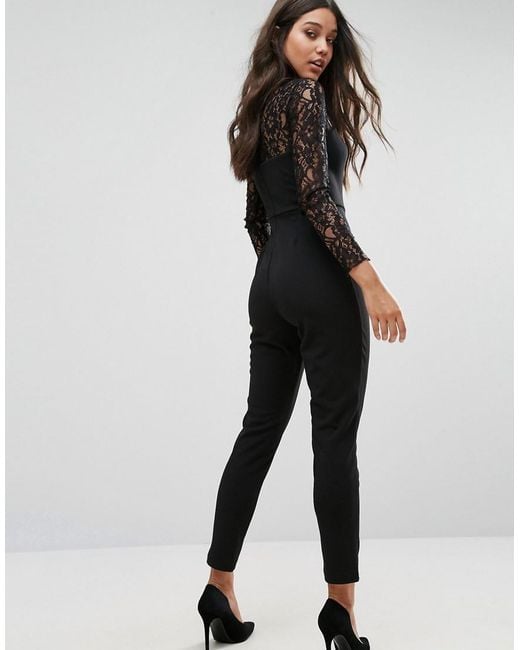 lipsy lace top jumpsuit