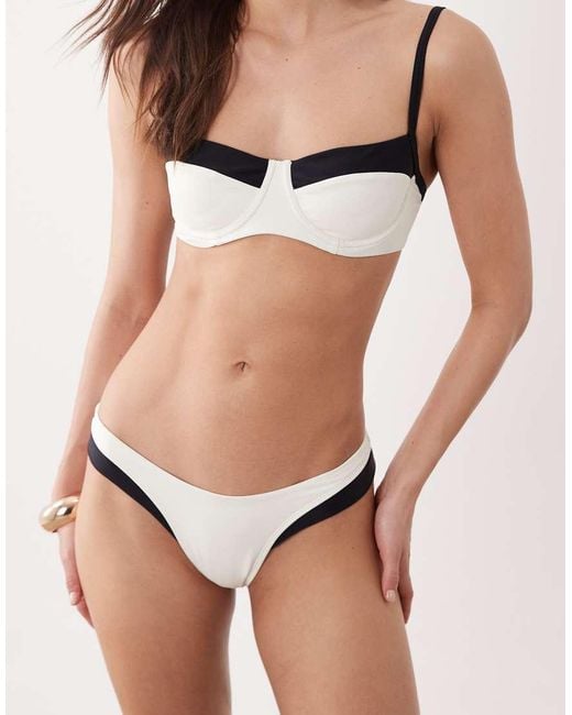 Free Society Natural Free Sociey Monochrome High Leg Bikini Bottom
