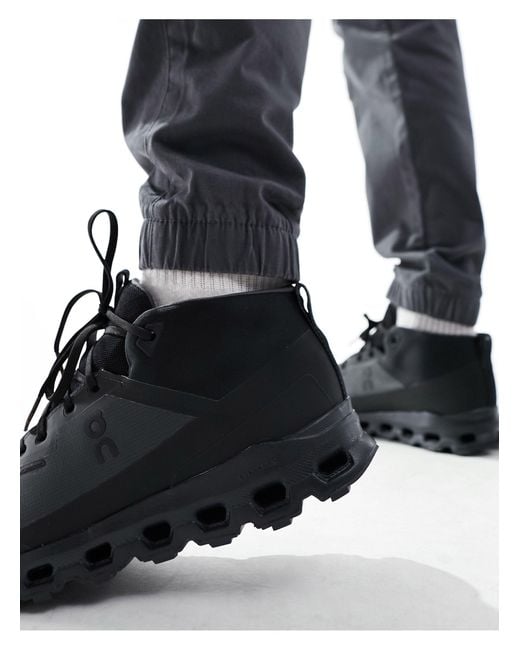 On Shoes Black On Cloudroam Waterproof Mid Rise Trainers for men