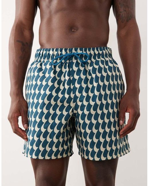 ASOS Blue Mid-length Swim Shorts for men