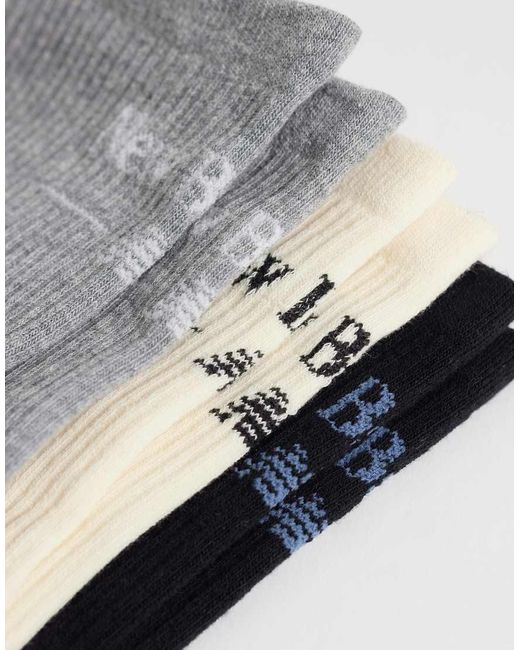 New Balance White Script Logo Quarter Crew Sock for men