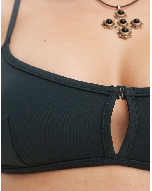 Weekday Blue Bay Scoop Neck Bikini Top With Keyhole Detail