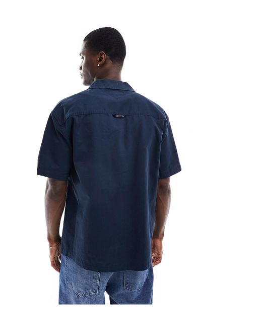 Tommy Hilfiger Blue Essential Solid Short Sleeve Overshirt for men