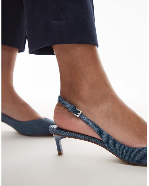 Mango Blue – slingback-schuhe aus denim
