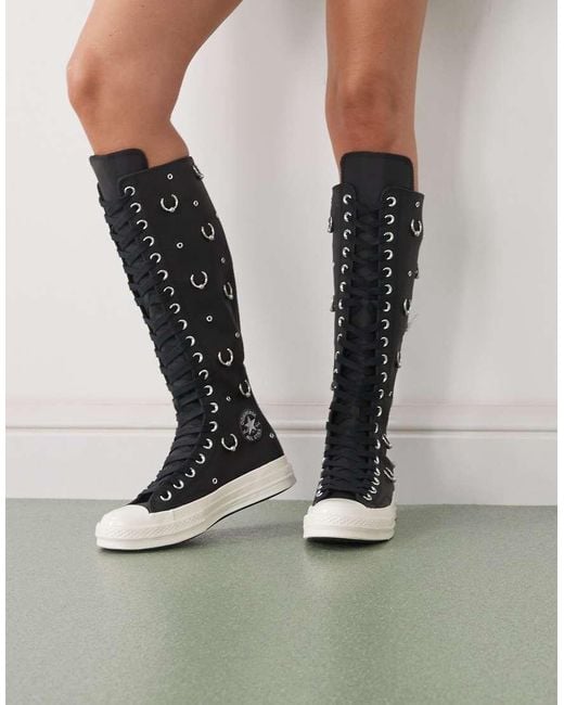 Converse Black Chuck 70 Knee Hi Trainers