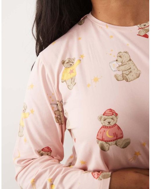 Chelsea Peers Pink Curve Long Sleeve Pyjama Set