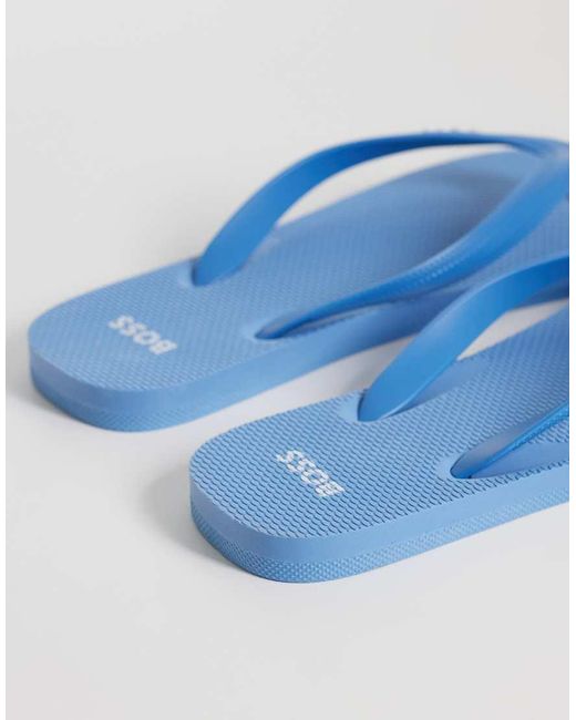 Boss Blue Boss Classic Logo Flip Flops for men