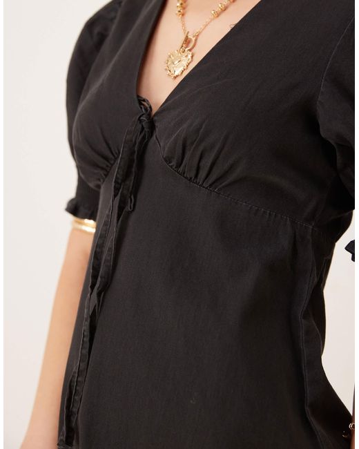 ASOS Black – weiches mini-jeanskleid