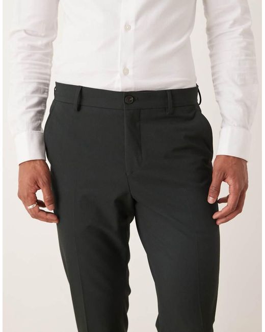 Pantaloni Da Abito Slim Scuro di SELECTED in Black da Uomo