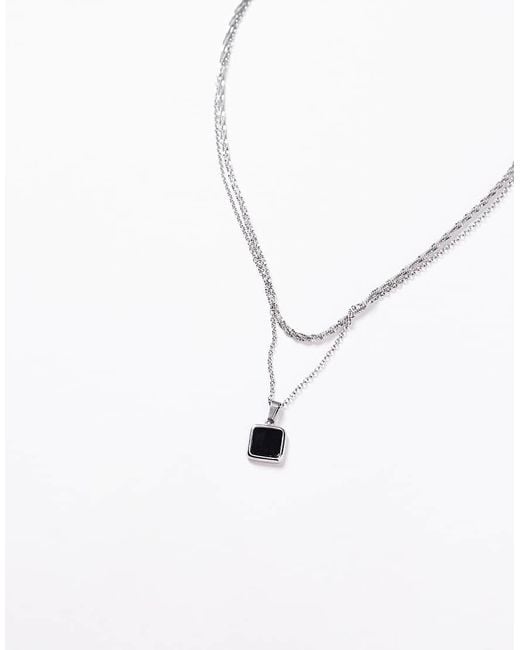 Confezione Da 2 Collane Argentate di ASOS in Black da Uomo