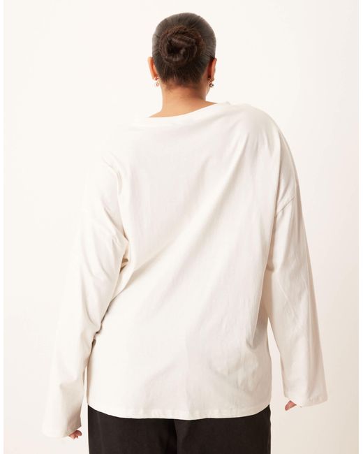 ASOS White Asos Design Curve Long Sleeve Skater Tee With Arizona Varsity Graphic