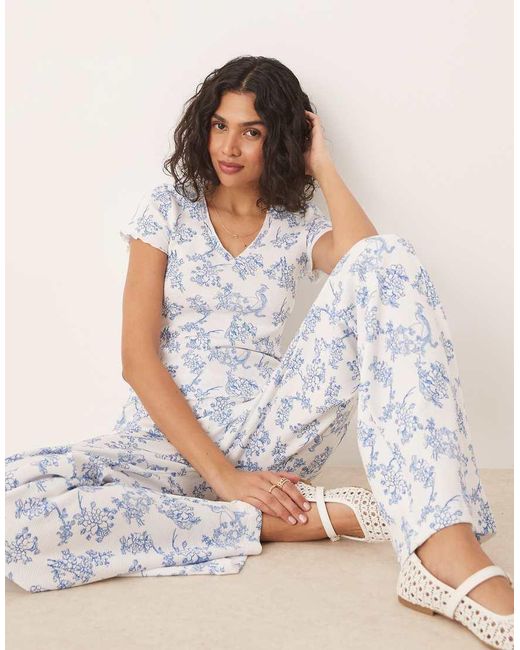 ASOS Top Met Wafelstructuur in het Gray