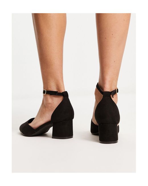 Truffle Collection Mid Block Heel Shoes in Black Lyst