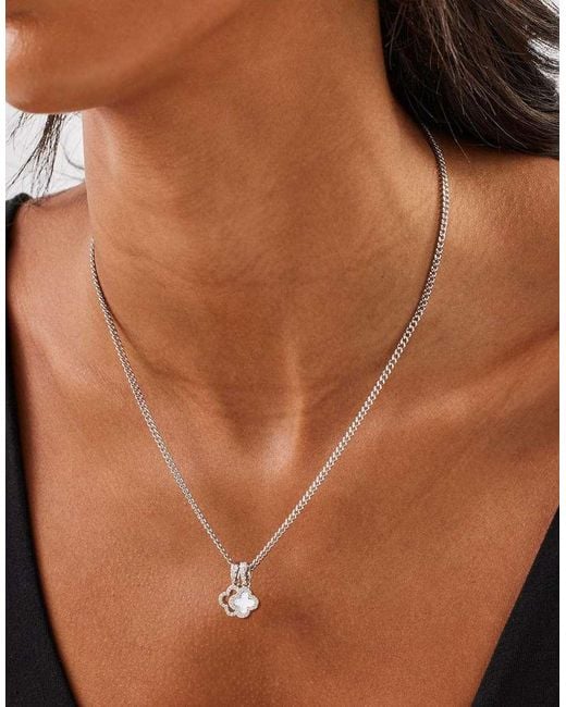 CERNUCCI Metallic Iced & Mother Of Pearl Double Motif Necklace
