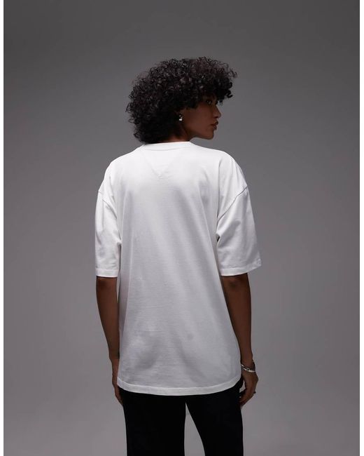 T-Shirt Bianca Con Grafica Di Stelle di Tommy Hilfiger in Gray