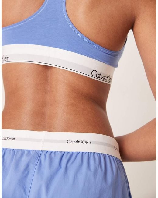 Calvin Klein Blue Woven Pyjama Shorts