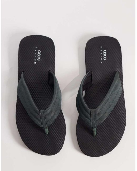 ASOS Brown Flip Flops With Grosgrain Straps for men